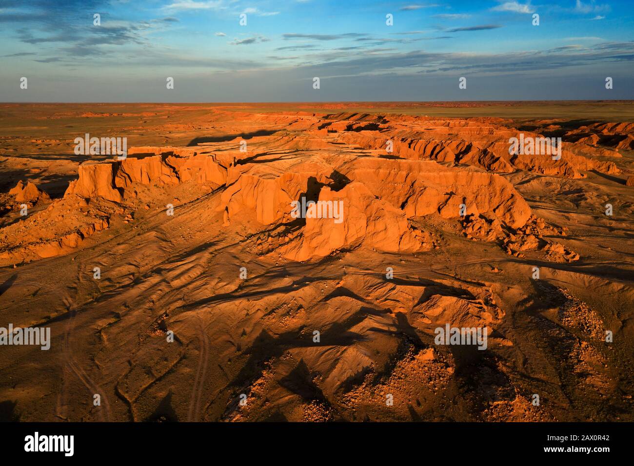 Bayanzag flaming cliffs in Mongolia Stock Photo