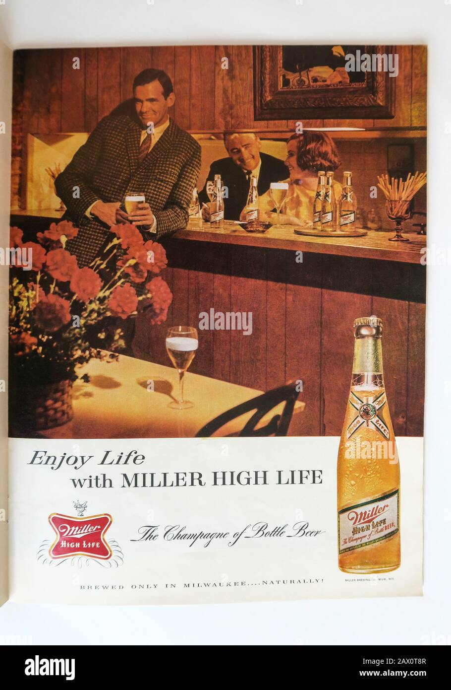 Vintage 1943 Miller High Life Beer Print Ad