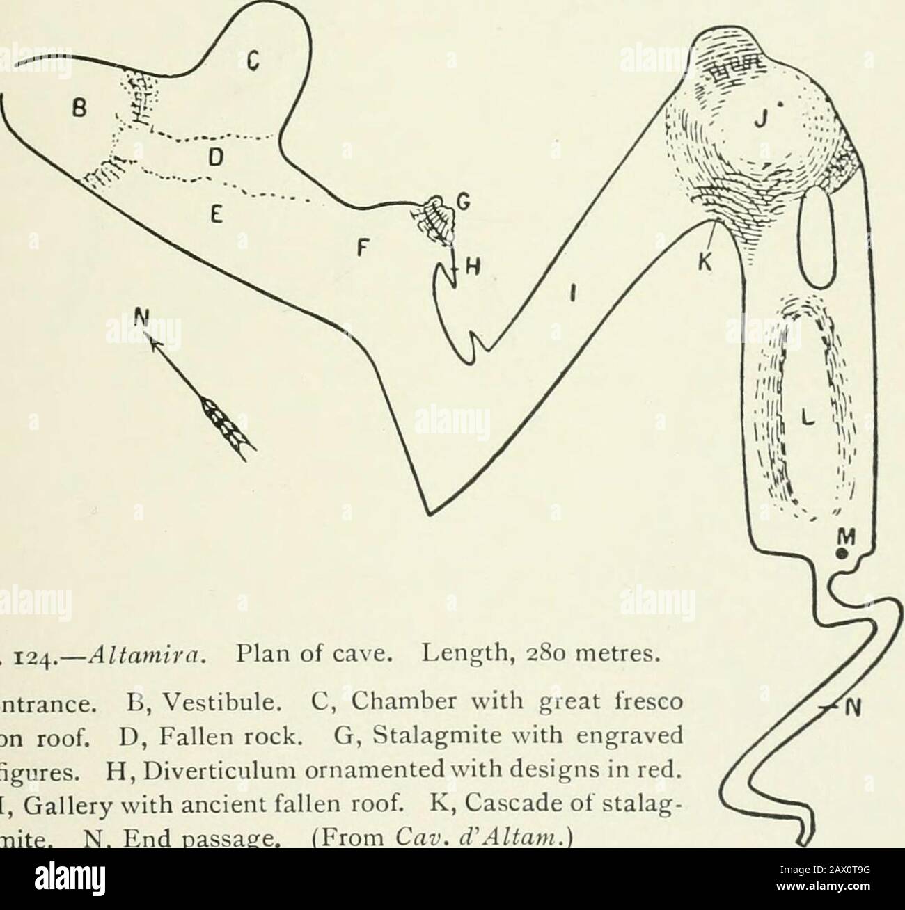 An introduction to the study of prehistoric art . described by Spencer and Gillen.^From his study of the deposits in which they were found,M. Piette came to the conclusion that they date from nearthe close of the Reindeer age. This being so, it is clearthat he was at first mistaken in regarding {^ galets color^sas being the most ancient paintings known, for, as we haveseen, many of the cave paintings are much older. Itis not uninteresting to note that painted stones compar-able to these prehistoric coloured pebbles have been dis- 1 Cf. VAnthrop., xiv., p. 41, and xvi., p. i.- The Central Tri Stock Photo
