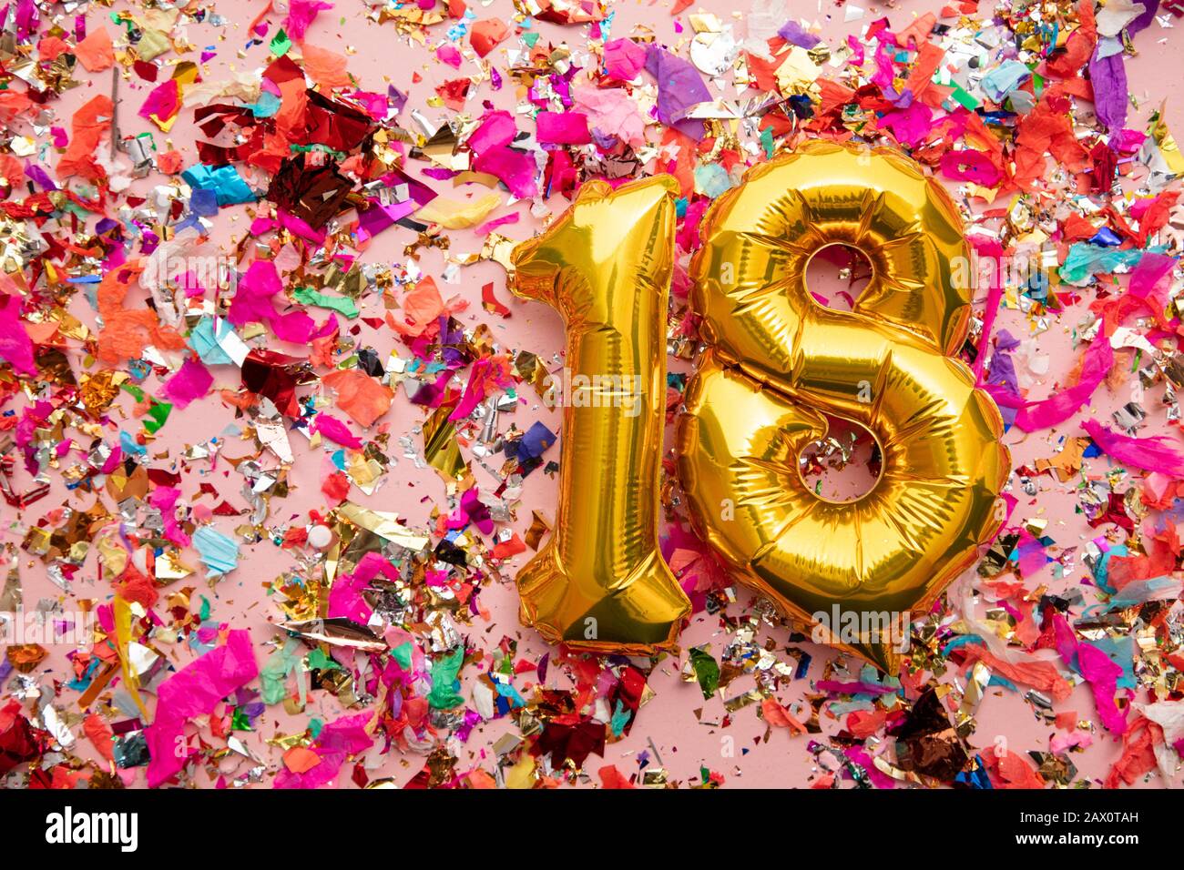 Finally 18 - 18th birthday german Stock Photo - Alamy