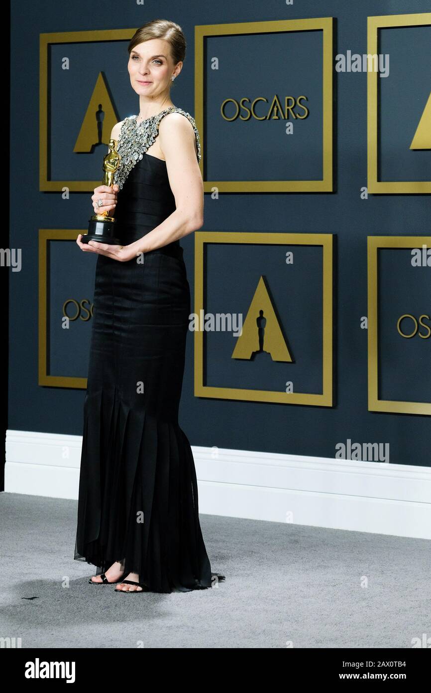 Hollywood, California, USA. 9th Feb, 2020. Dolby Theatre at the Hollywood & Highland Center, Hollywood, UK. 9th Feb, 2020. Hildur Guðnadóttir poses with the Oscar for Music (Original Score) in the film Joker during the the 92nd Academy Awards, 2020 . Picture by Credit: Julie Edwards/Alamy Live News Stock Photo