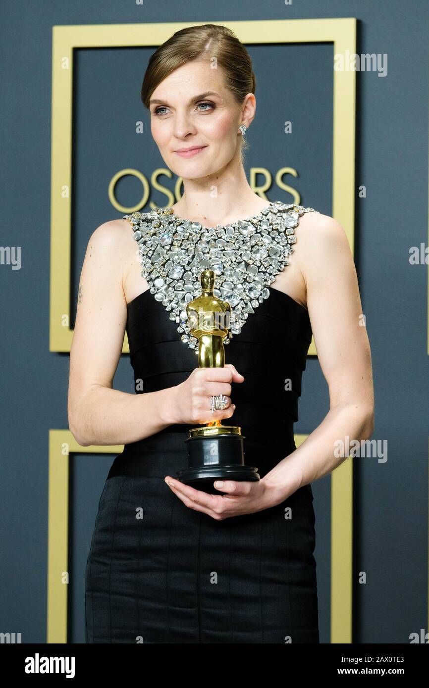 Hollywood, California, USA. 9th Feb, 2020. Dolby Theatre at the Hollywood & Highland Center, Hollywood, UK. 9th Feb, 2020. Hildur Guðnadóttir poses with the Oscar for Music (Original Score) in the film Joker during the the 92nd Academy Awards, 2020 . Picture by Credit: Julie Edwards/Alamy Live News Stock Photo