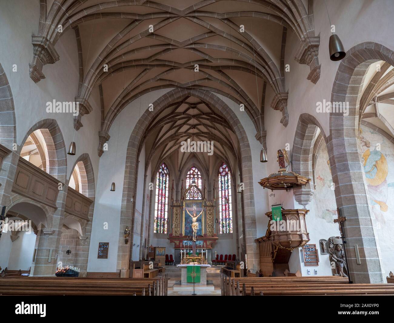 Gunzenhausen, Kirche innen, Franken, Bayern, Deutschland Gunzenhausen