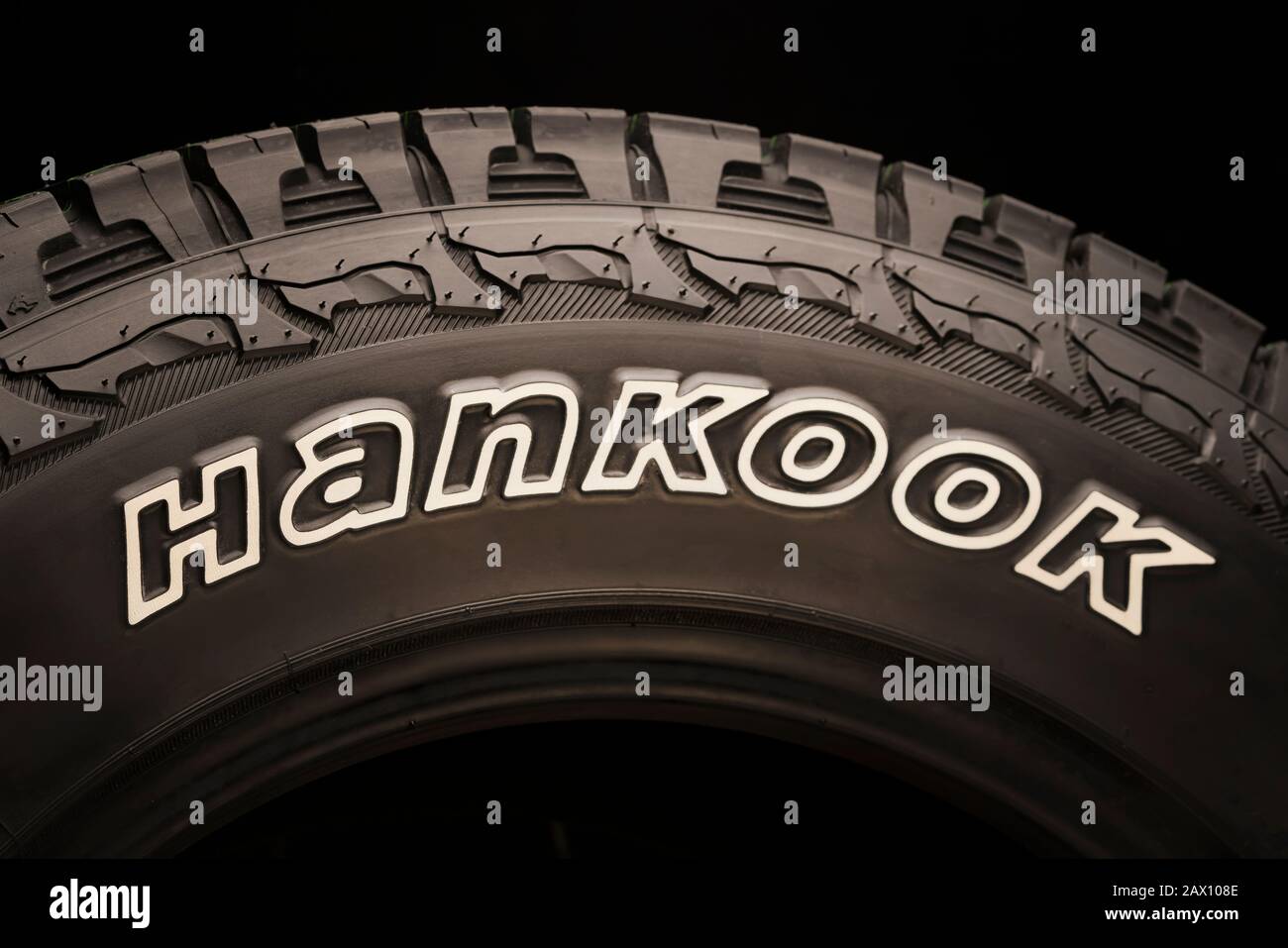 Krasnoyarsk, Russia, February 3, 2020 HANKOOK the brand logo is a