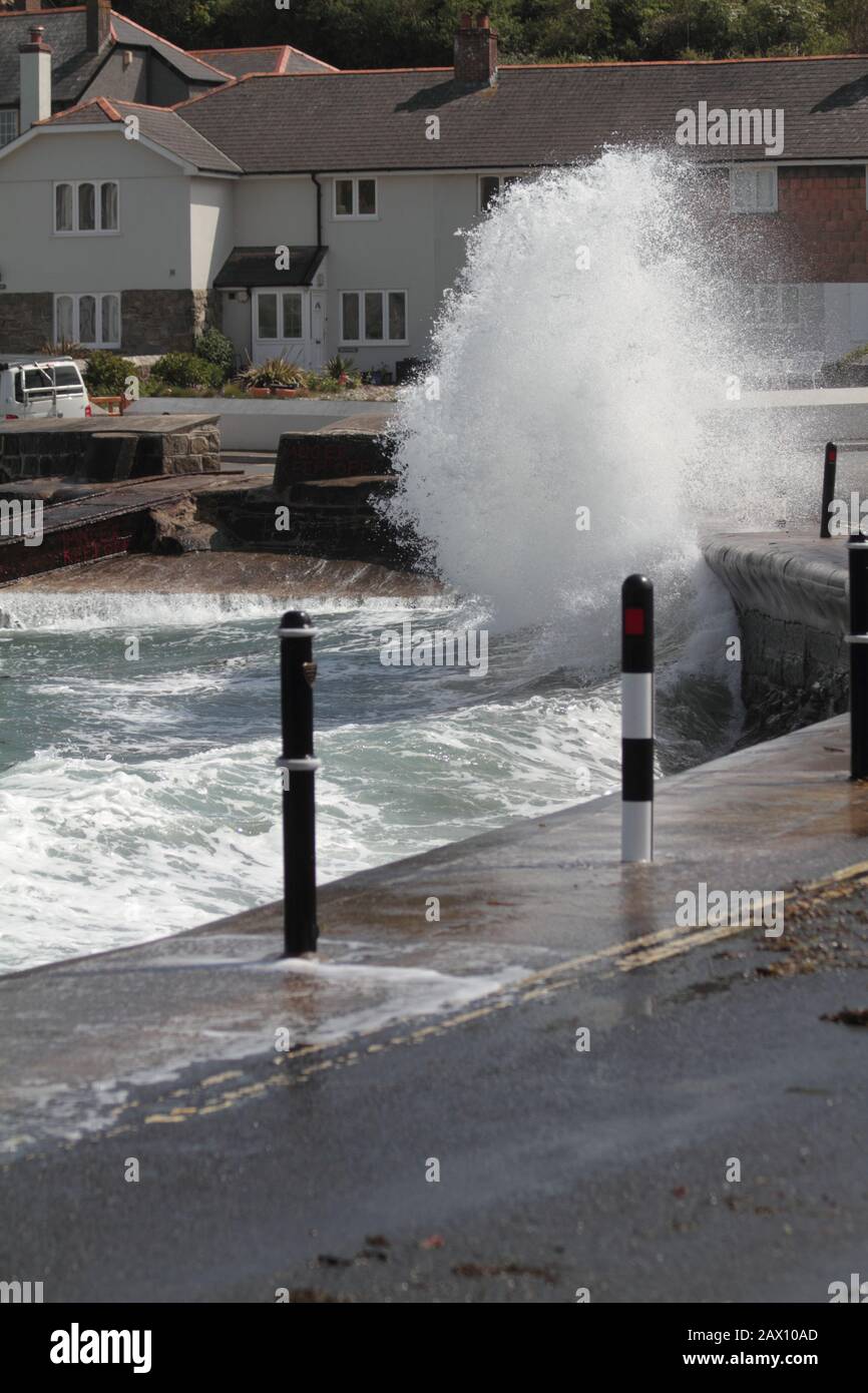 Breaking Waves, Cornwall Stock Photo