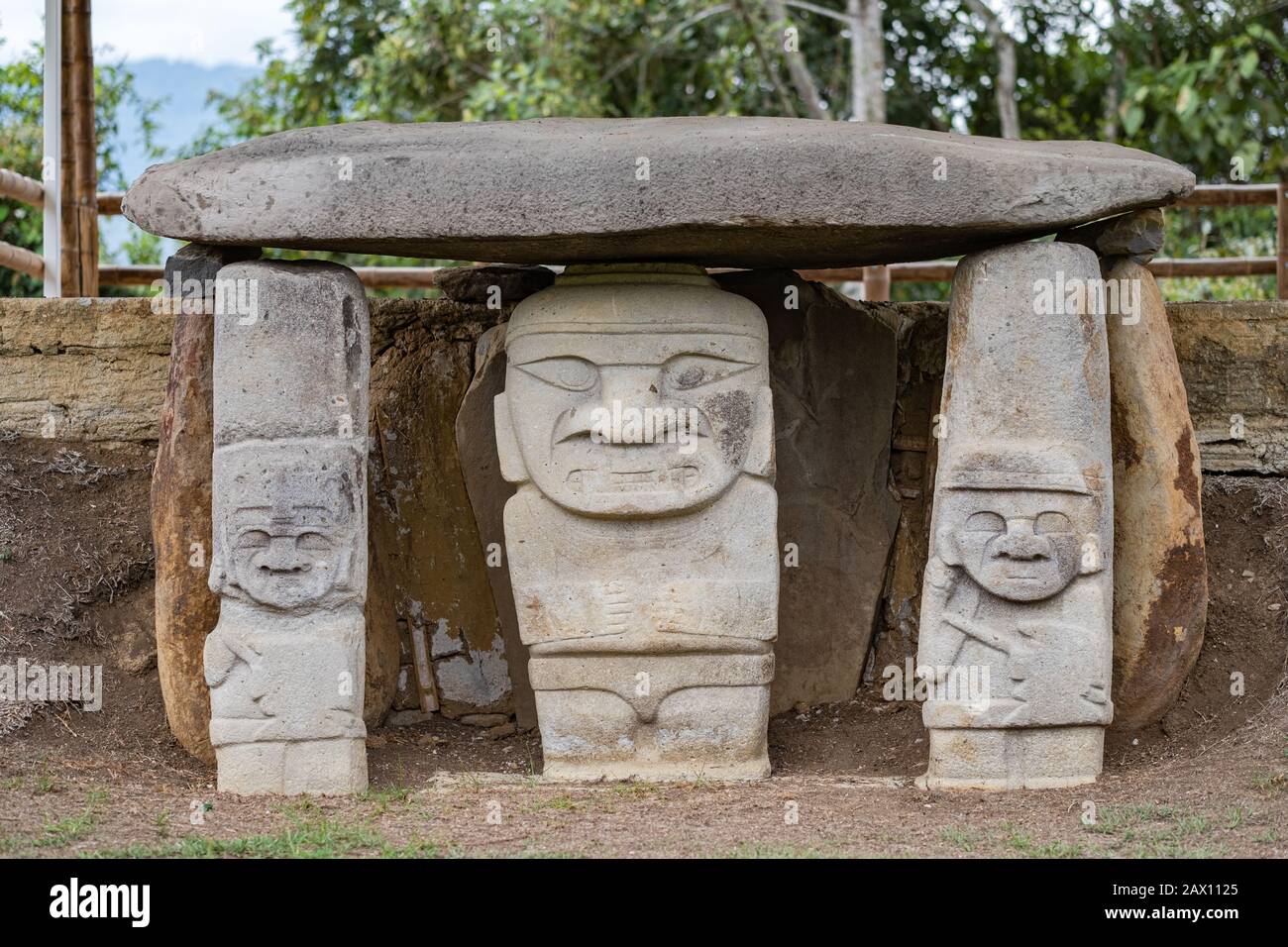 San Agustín Archaeological park Stock Photo
