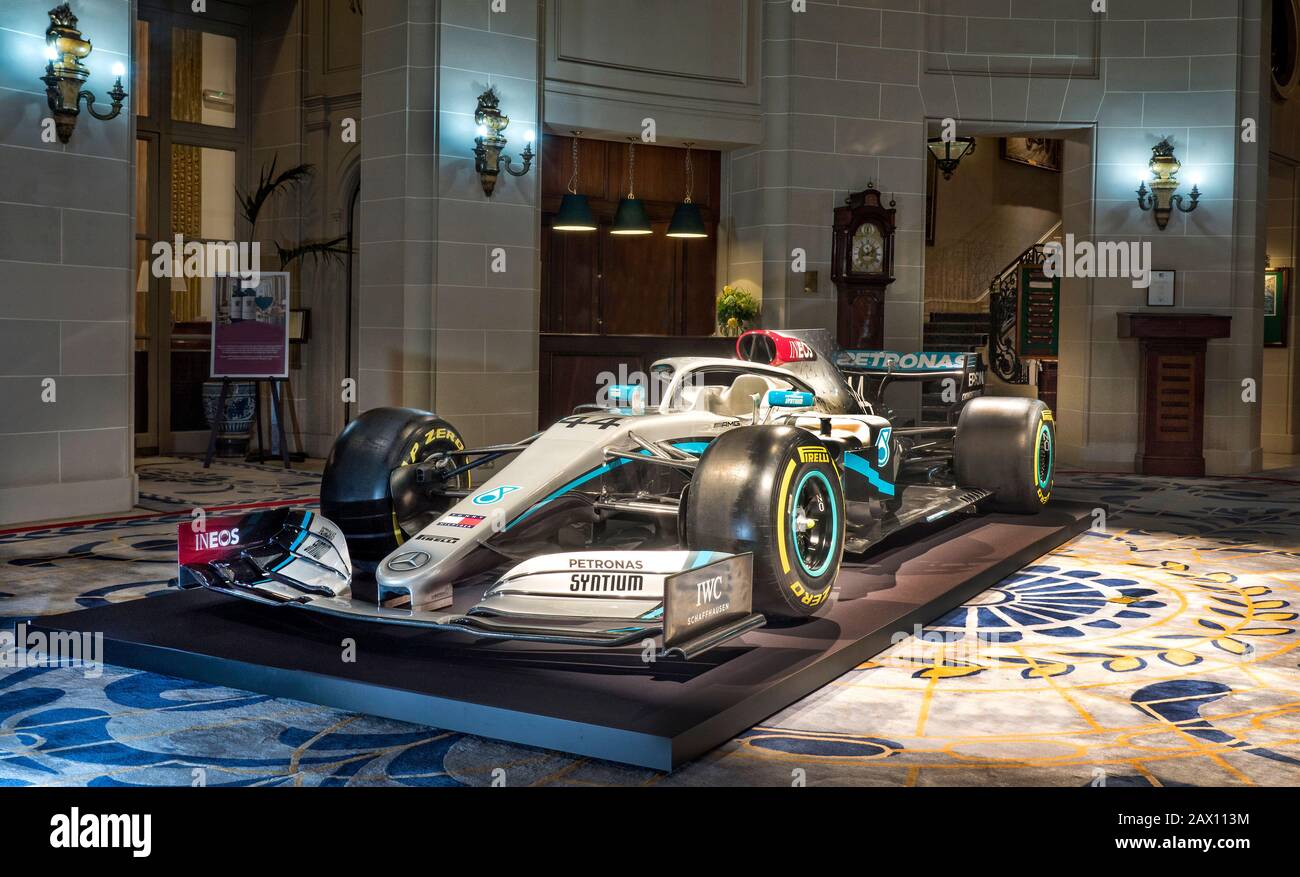 Mercedes- AMG Petronas F1 car 2020 Sponsor Ineos. Stock Photo