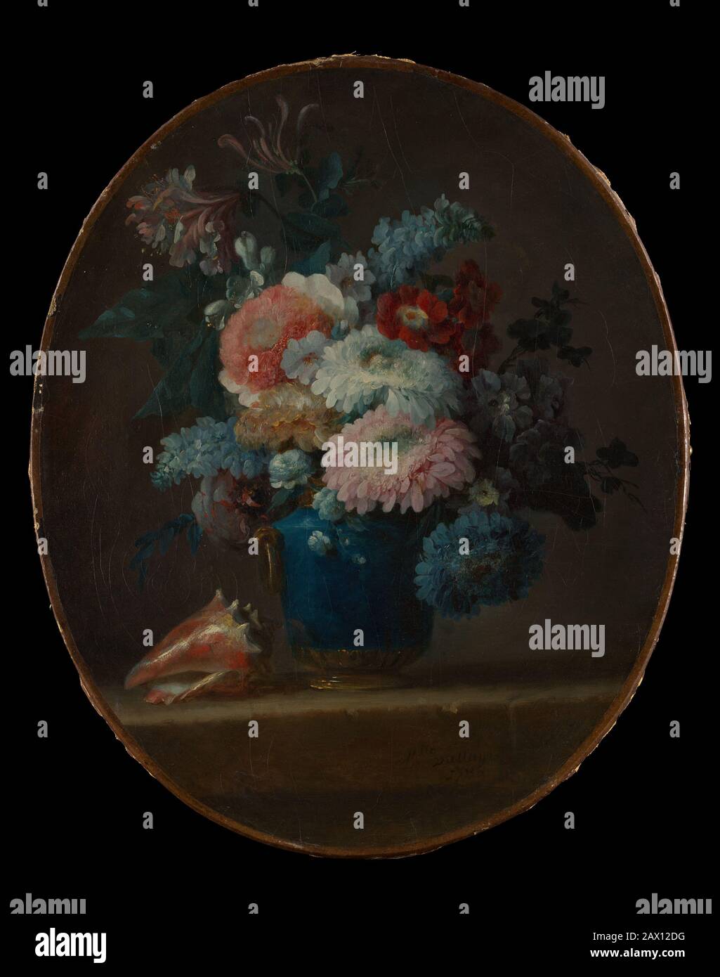 Vase of Flowers and Conch Shell, 1780 Stock Photo Alamy