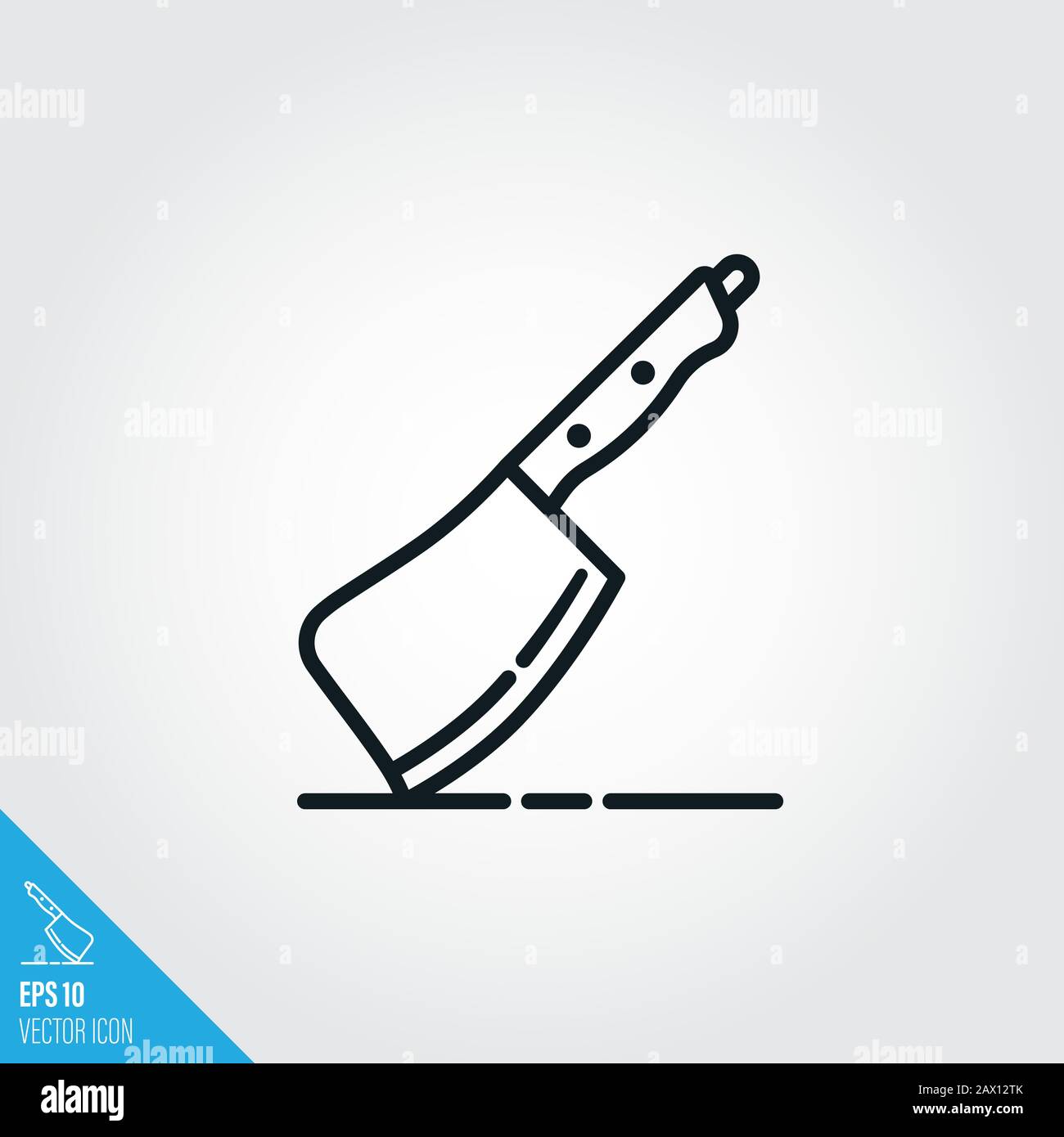 Cleaver, butchers knife vector line icon Stock Vector Image & Art Alamy