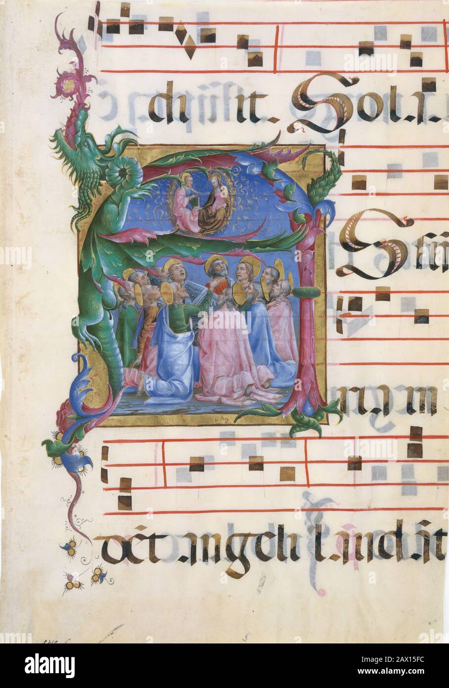 Manuscript Illumination with the Assumption of the Virgin in an Initial ...