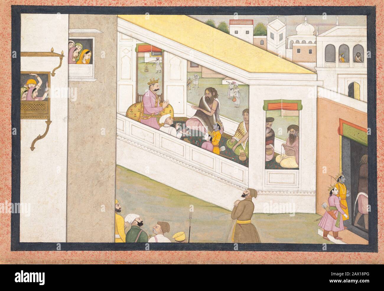 Subahu Rama and Lakshmana as Boys Assist the Sage Vishvamitra: Folio from a ...