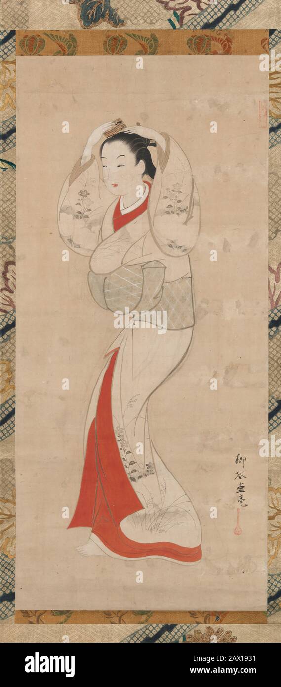 Standing Woman, 1740s. Edo period (1615-1868) Stock Photo