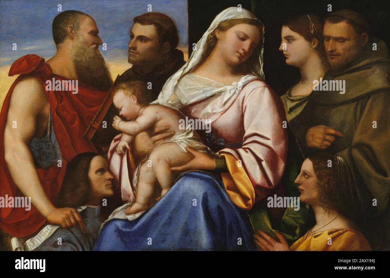 Madonna and Child with Saints and Donors Stock Photo Alamy