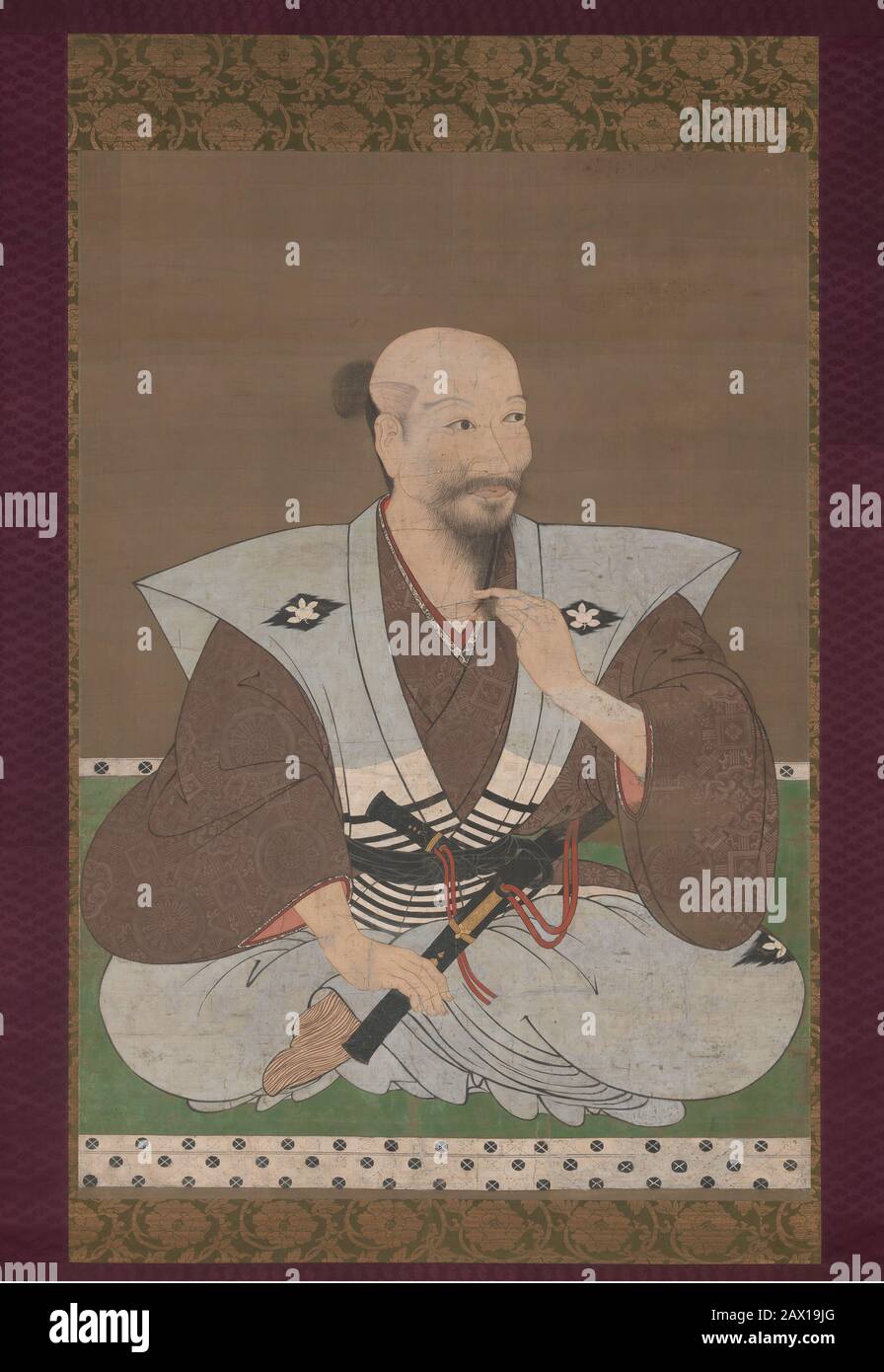 Portrait of a Warrior, late 16th century. Associated with the Shibata family.Momoyama period (1573-1615) Stock Photo