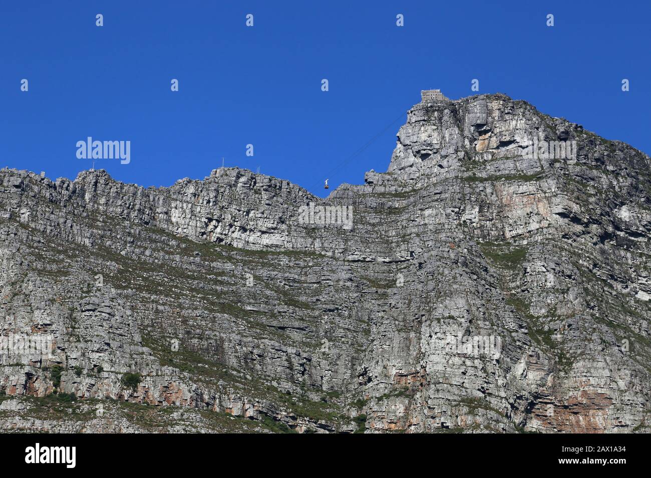 Table Mountain seen from Camps Bay, Cape Town, Table Bay, Western Cape Province, South Africa, Africa Stock Photo