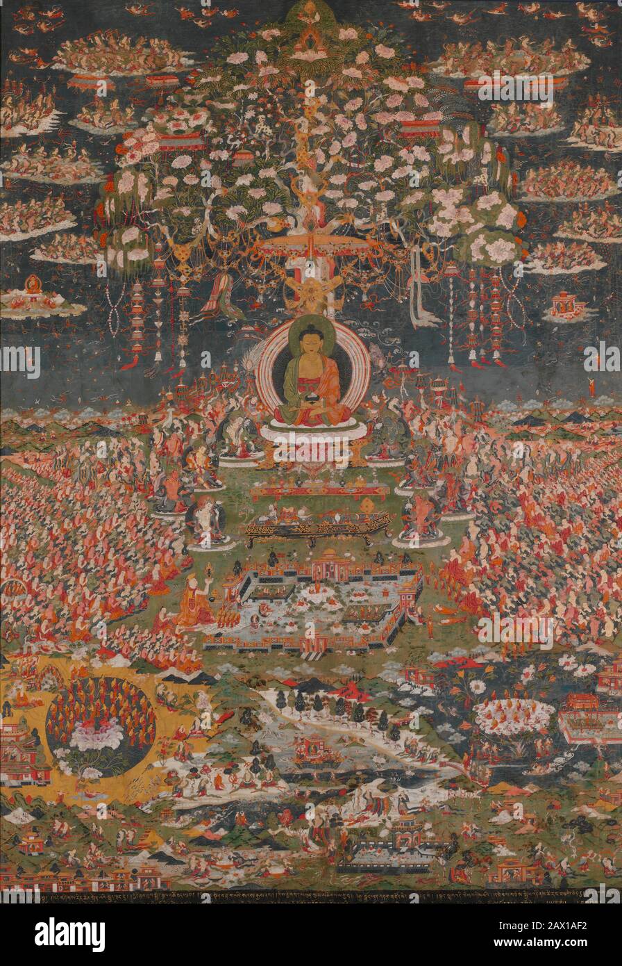 Amitabha, the Buddha of the Western Pure Land (Sukhavati), ca. 1700. Amitayus, the Buddha of Eternal Life. Stock Photo