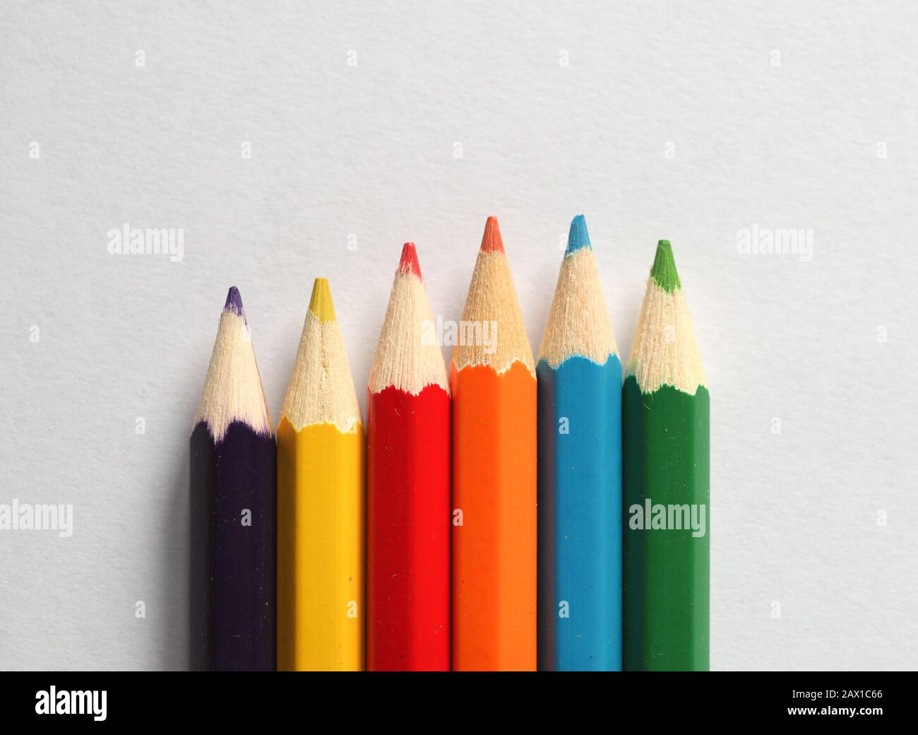 colour pencil crayons of many different colors Stock Photo Alamy