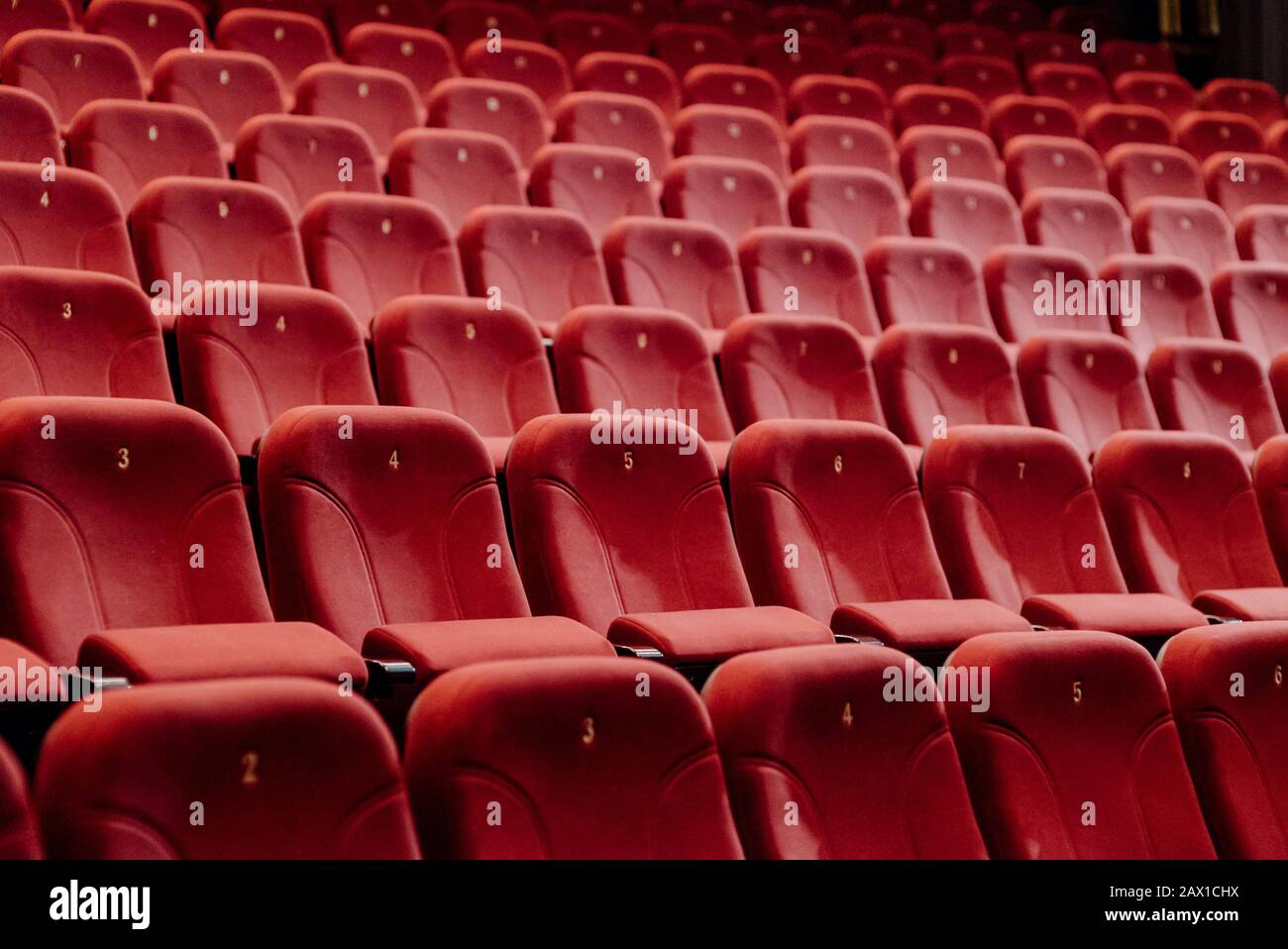 empty theater chairs in the theater Stock Photo
