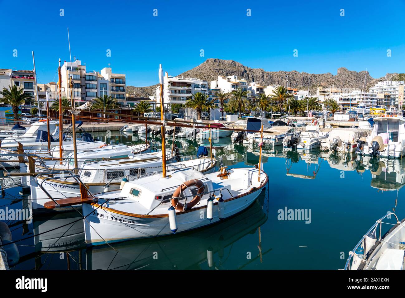 Port de Polena, port, northwest of, Mallorca, Spain, Stock Photo