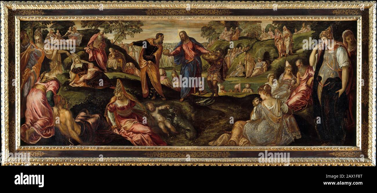 The Miracle of the Loaves and Fishes, ca. 154550 Stock Photo Alamy