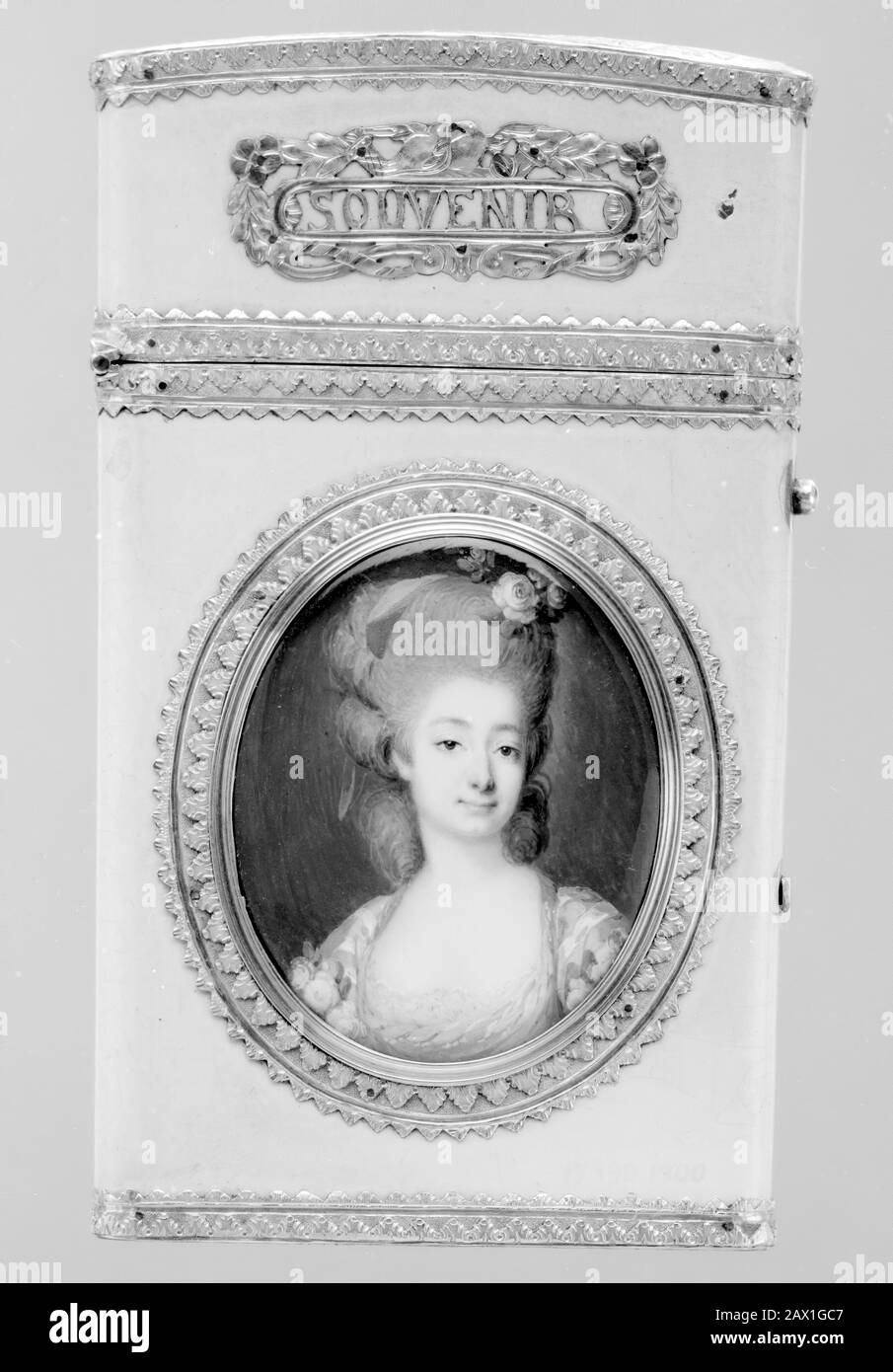 Souvenir with portrait of a woman, 1776-77. Stock Photo