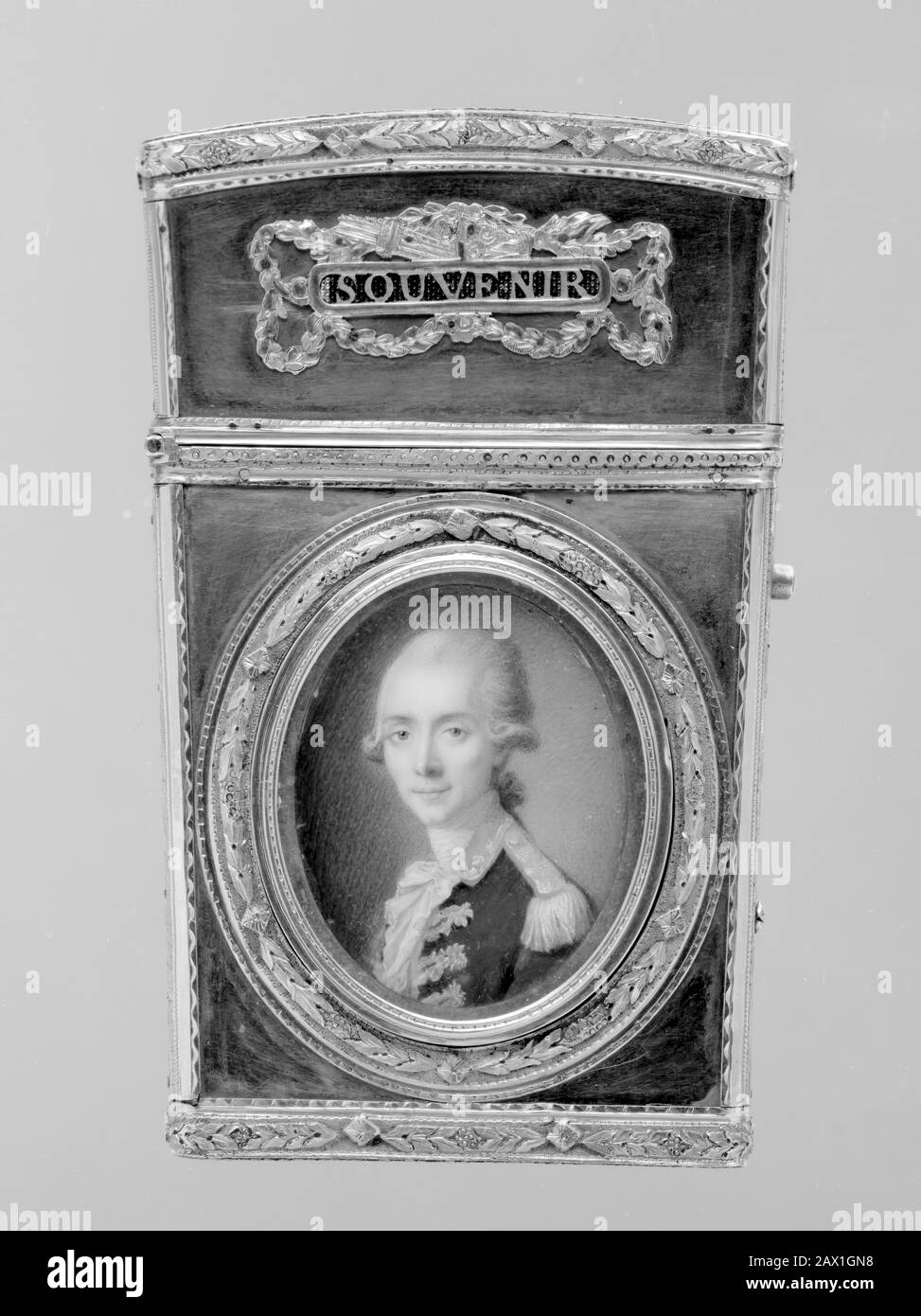 Souvenir with portrait of a man, 1778-79. Stock Photo