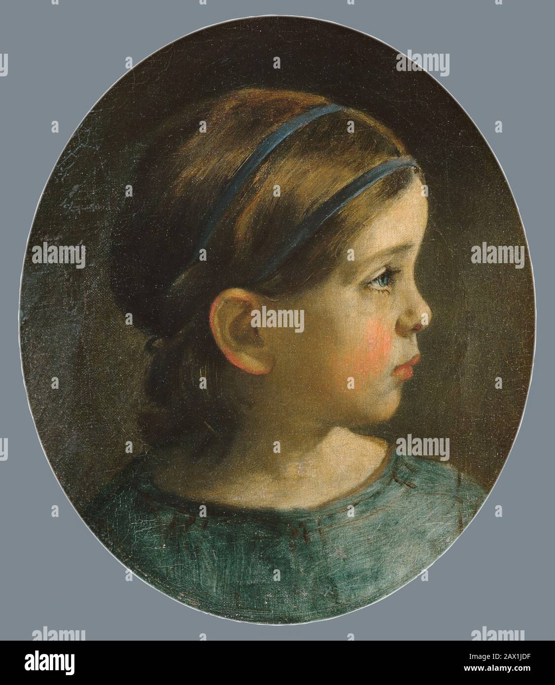 Daughter of William Page (Probably Mary Page), ca. 1840. Stock Photo
