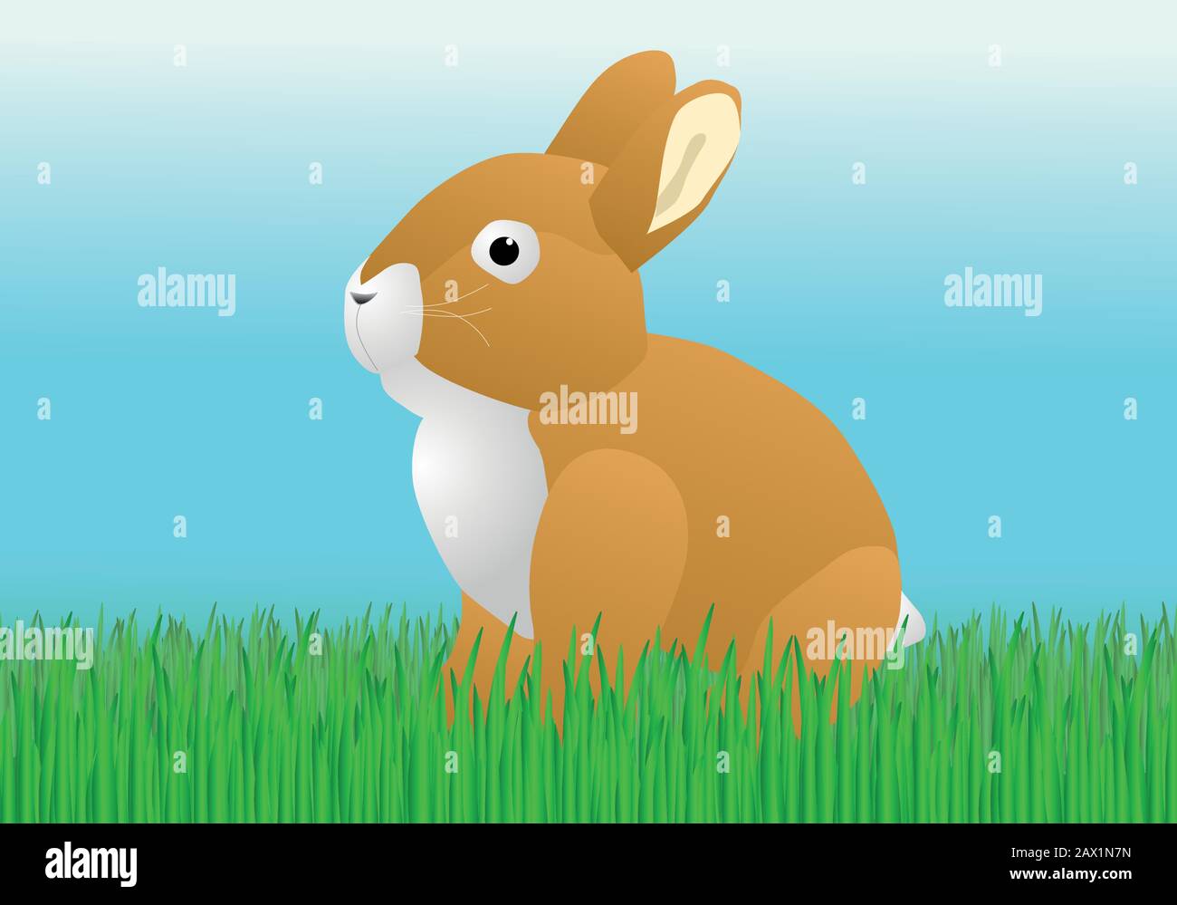 bunny rabbit easter colorful cartoon comic eggs Stock Vector