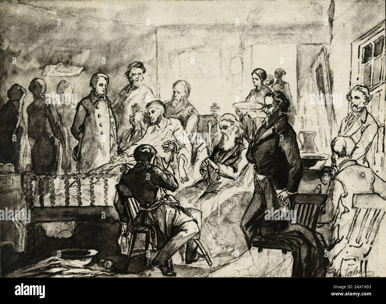 Drawing Of The Death Bed Scene Of President Abraham Lincoln Hi Res Stock Photography And Images Alamy