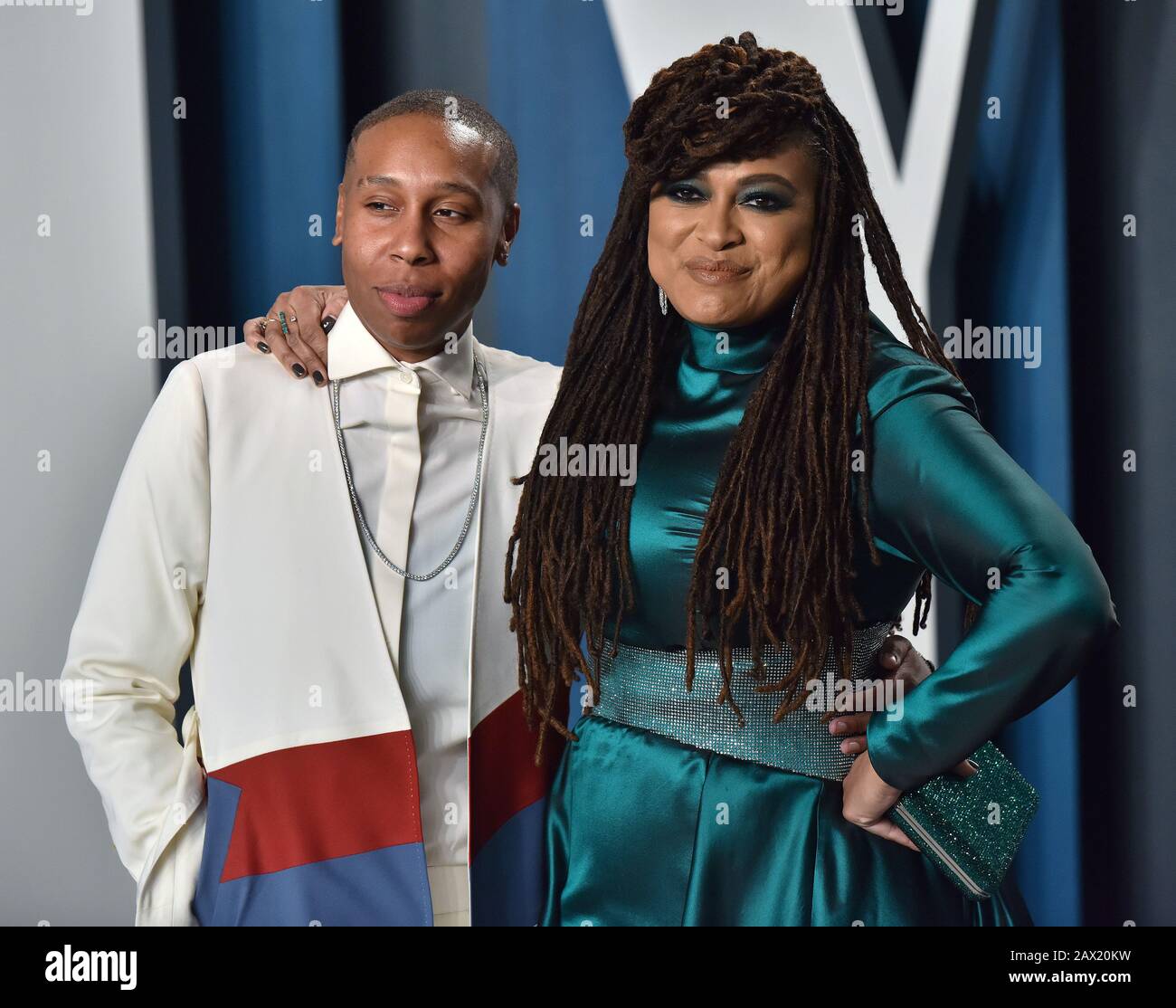 Beverly Hills, United States. 10th Feb, 2020. Director Ava DuVernay (R) and Lena Waithe arrive for the Vanity Fair Oscar party at the Wallis Annenberg Center for the Performing Arts in Beverly Hills, California on February 9, 2020. Photo by Chris Chew/UPI Credit: UPI/Alamy Live News Stock Photo
