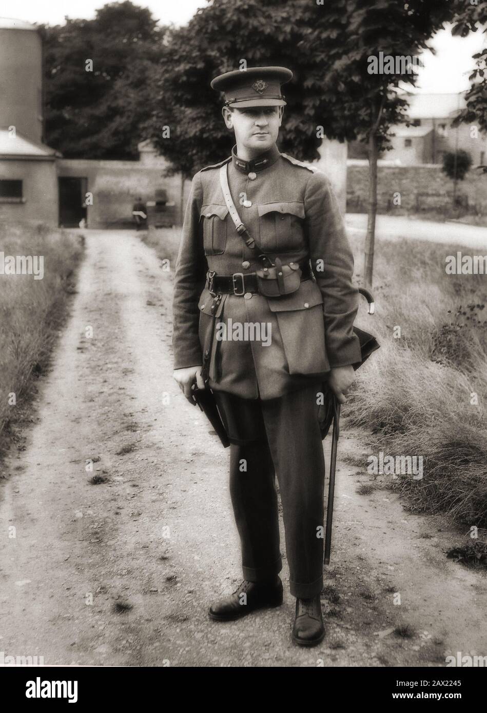 A portrait of Michael Collins in 1922 as Commander-in-Chief of the National Army, a formal uniformed army that formed around the pro-Treaty IRA. Stock Photo