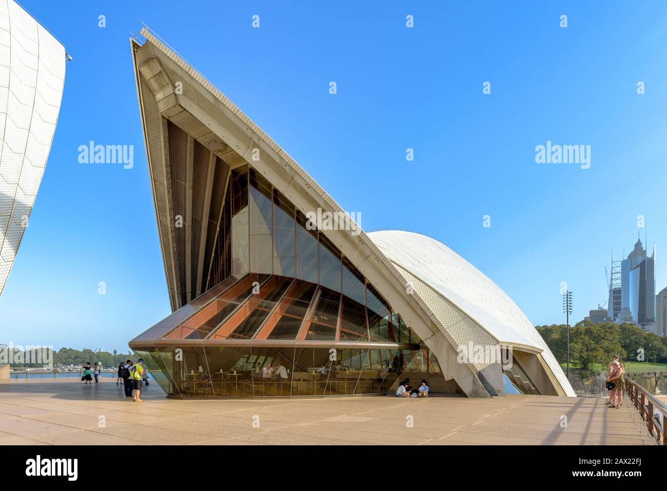 Bennelong Restaurant and Bar at the Sydney Opera House from the outside Stock Photo