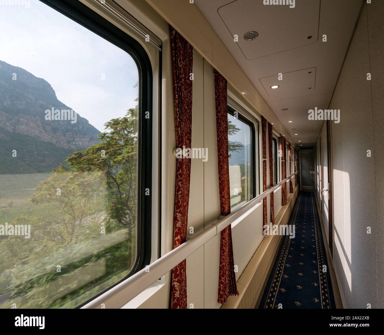 First Class interior view of train carriage, Trans-Mongolian Express Railway, China, Asia Stock Photo