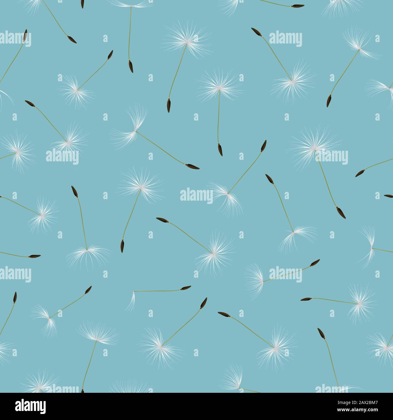 Vector Realistic Decorative Seamless Pattern with Dandelion Seed ...