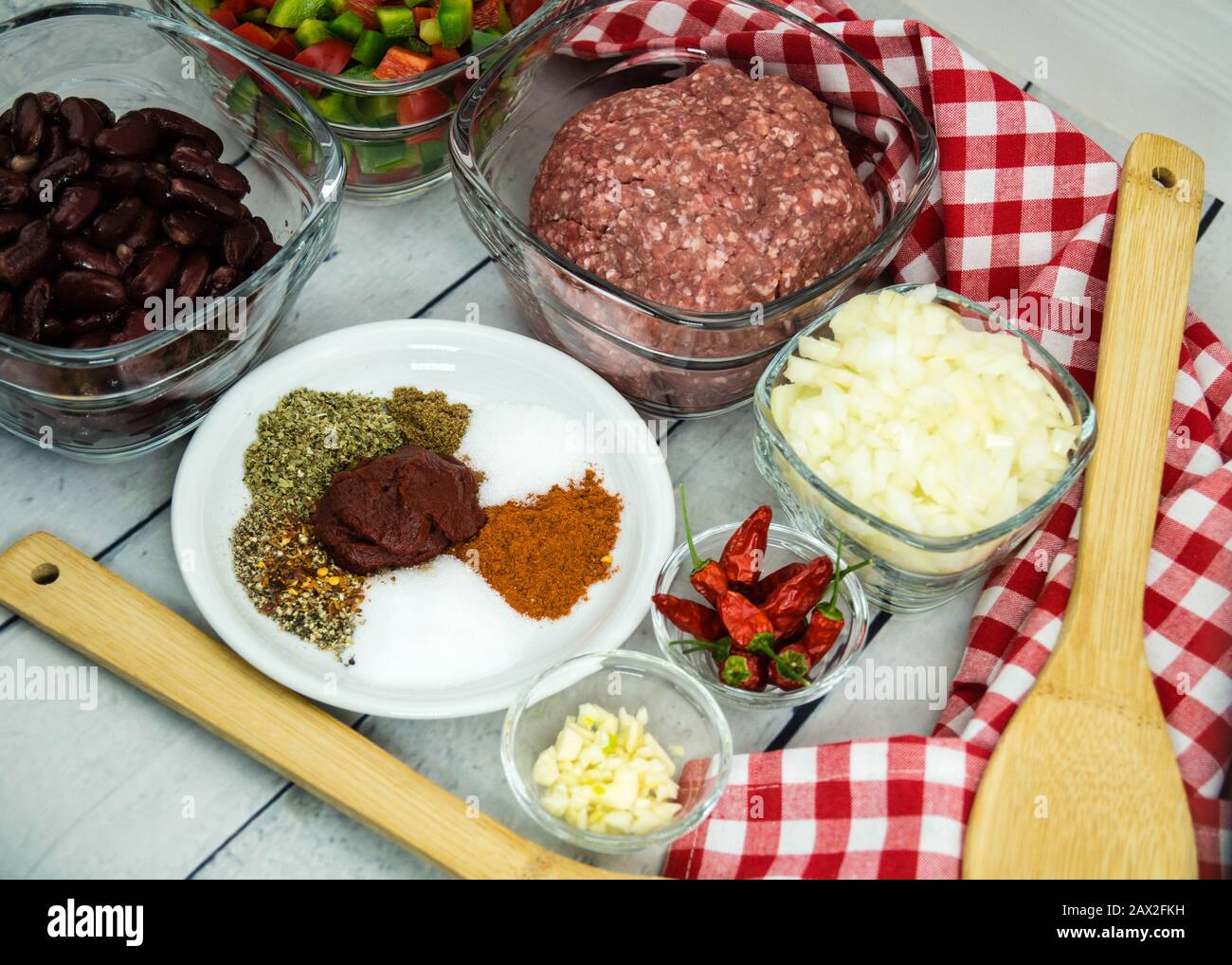 Chili con Carne with Beef kidney beans and spices Stock Photo Alamy