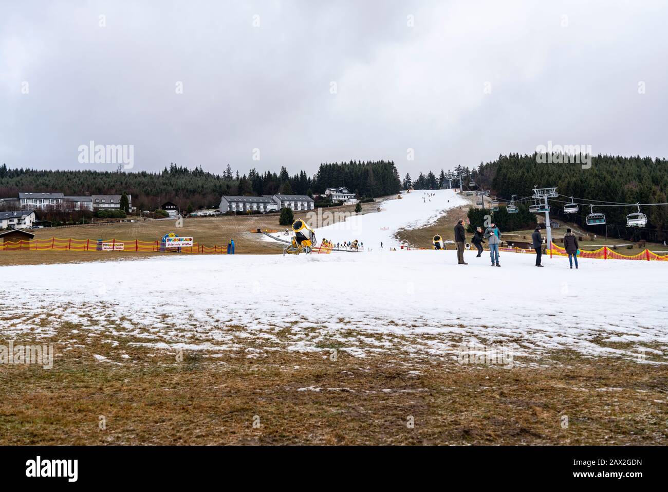 Beginners ski area Ritzhagen, operated with artificial snow, from snow