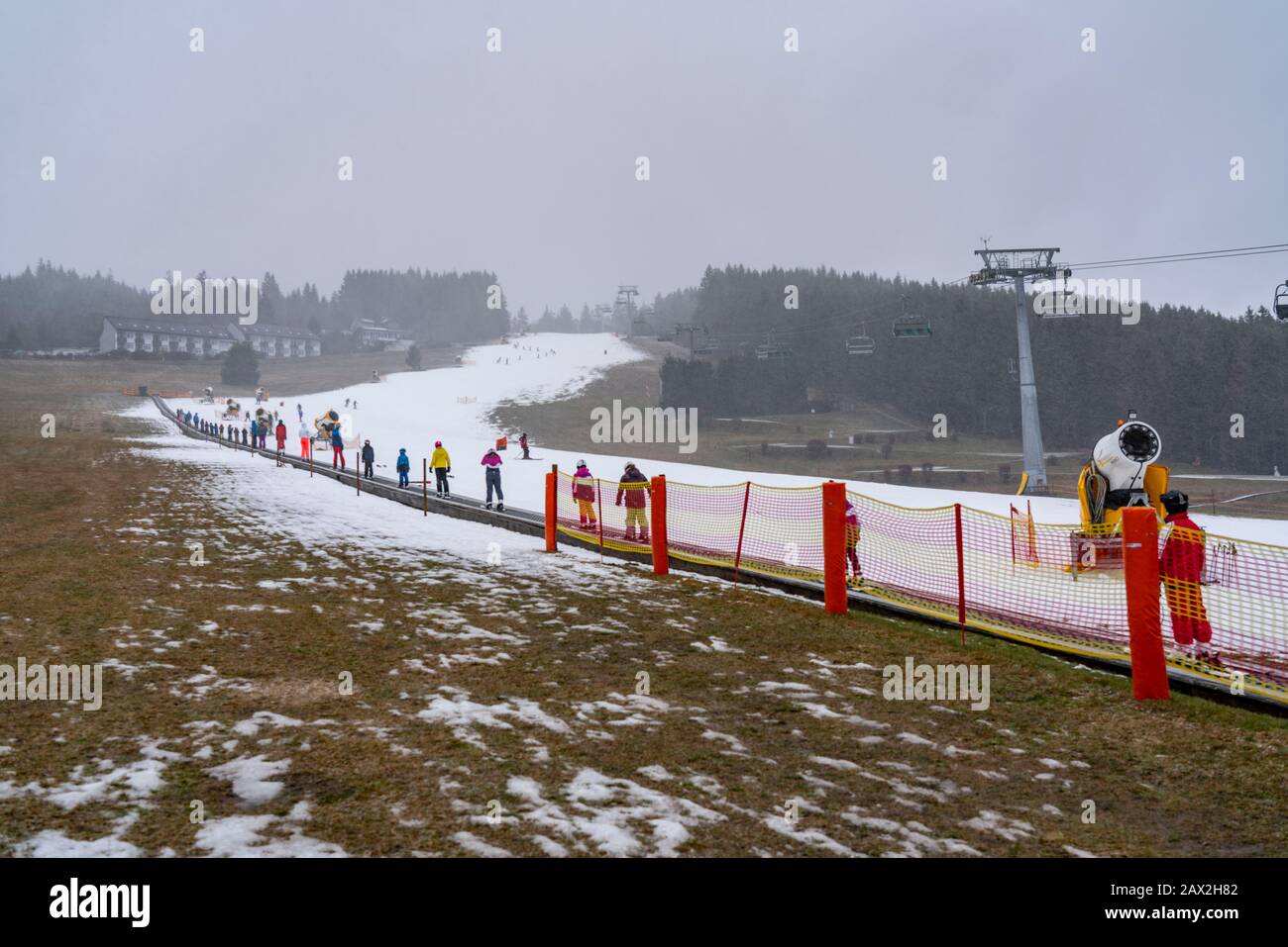 Conveyor belt ski lift, beginners ski area Ritzhagen, operated with