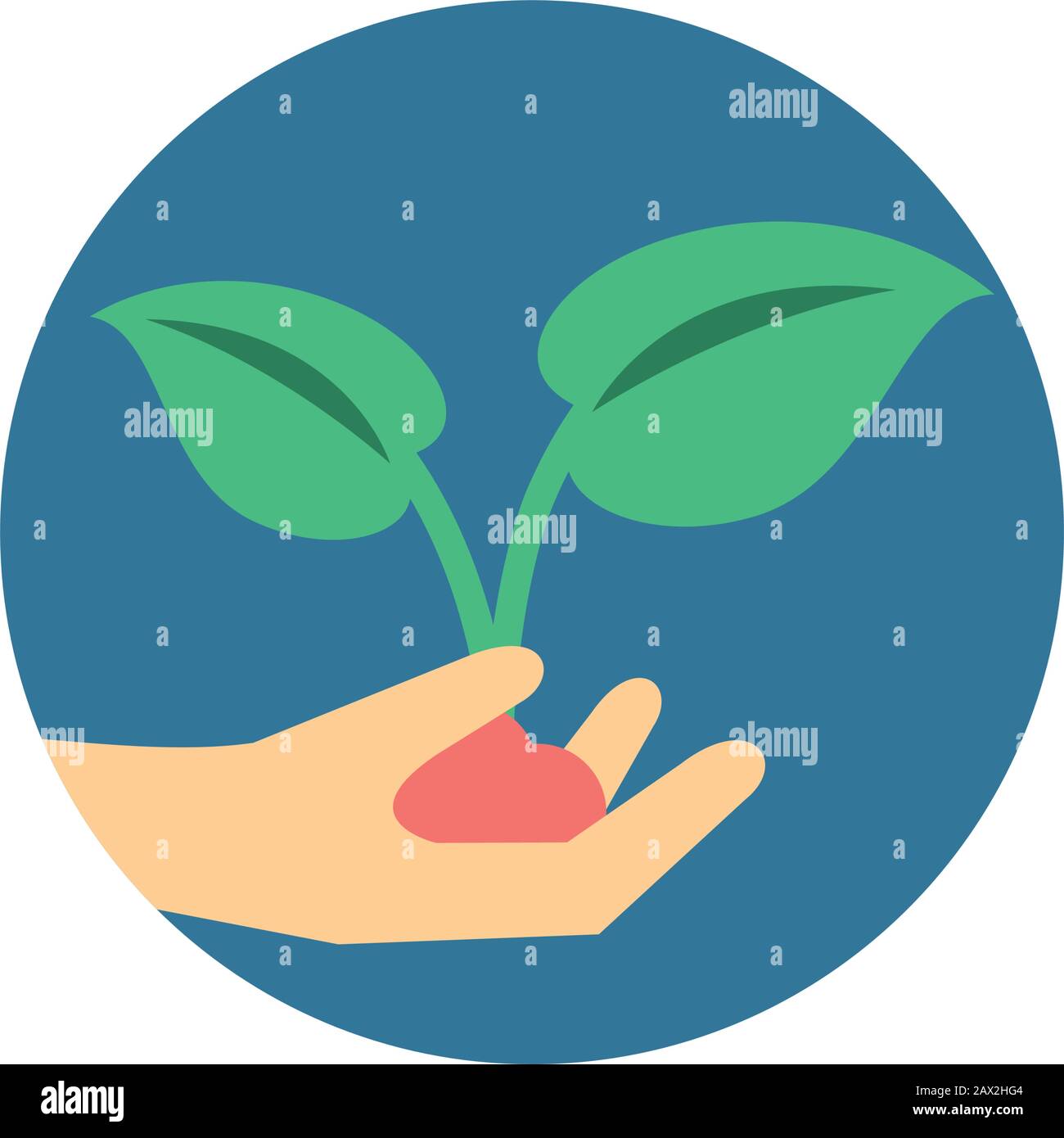 hands lifting leafs plant ecology Stock Vector Image & Art - Alamy
