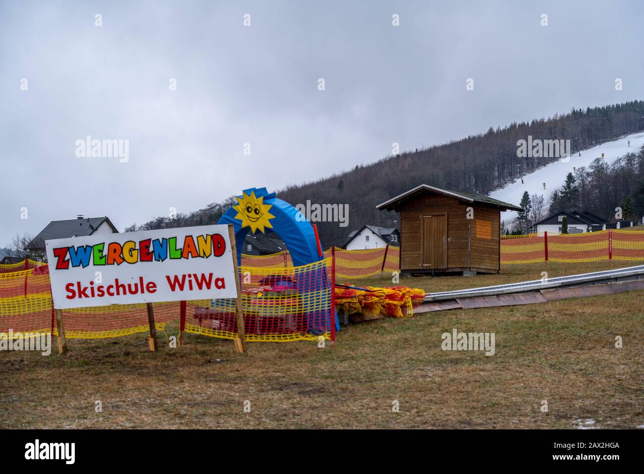 Conveyor belt ski lift, beginners ski area Ritzhagen, operated with
