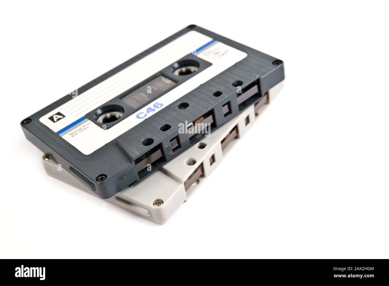 Audio cassettes on white background Stock Photo Alamy
