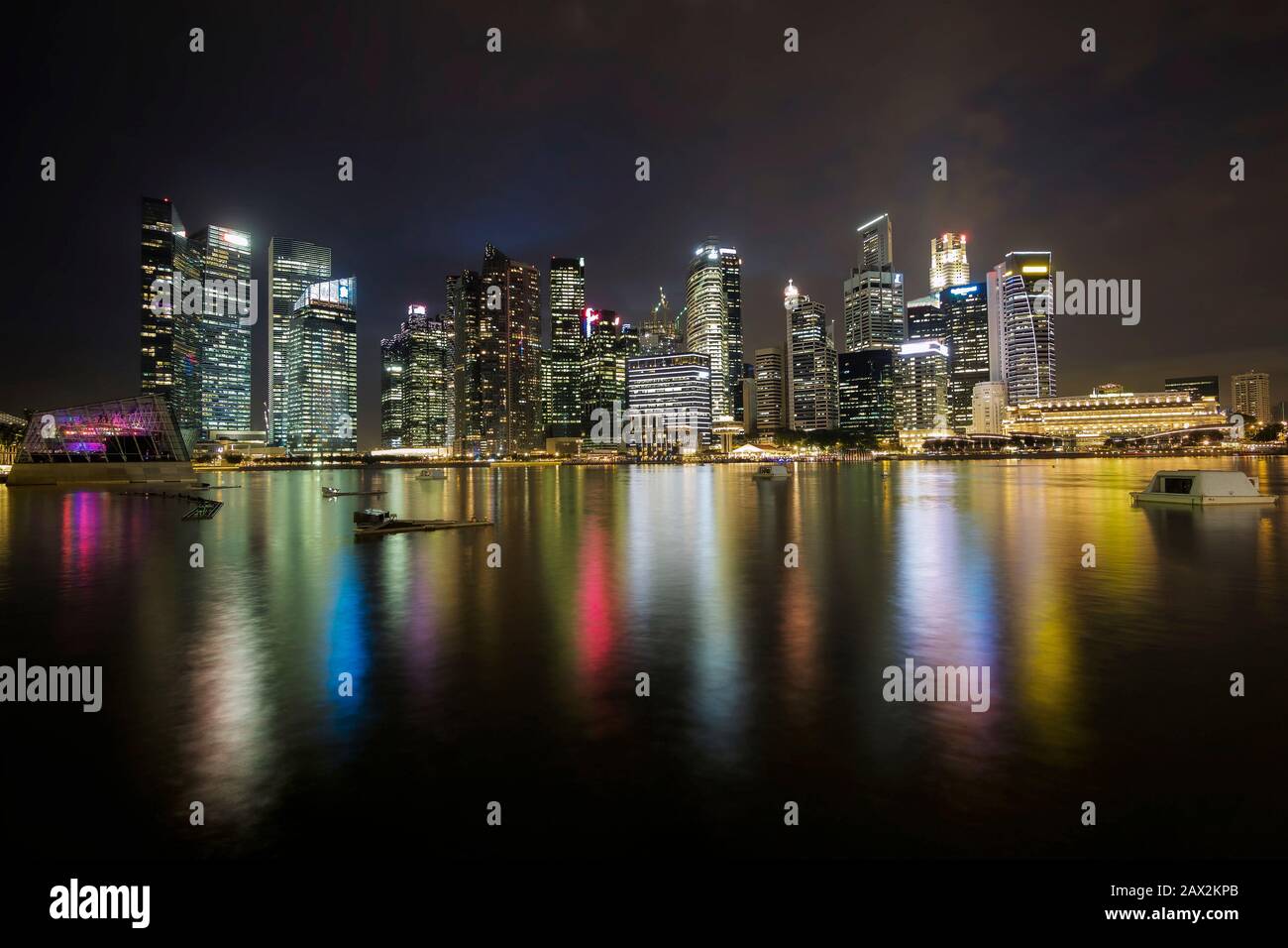 Singapore city skyline at night. Stock Photo