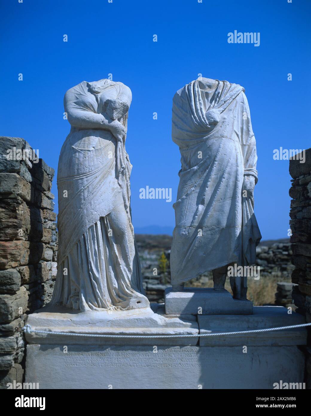 Greece, Delos, the house of Cleopatra and Dioskouridis. Stock Photo