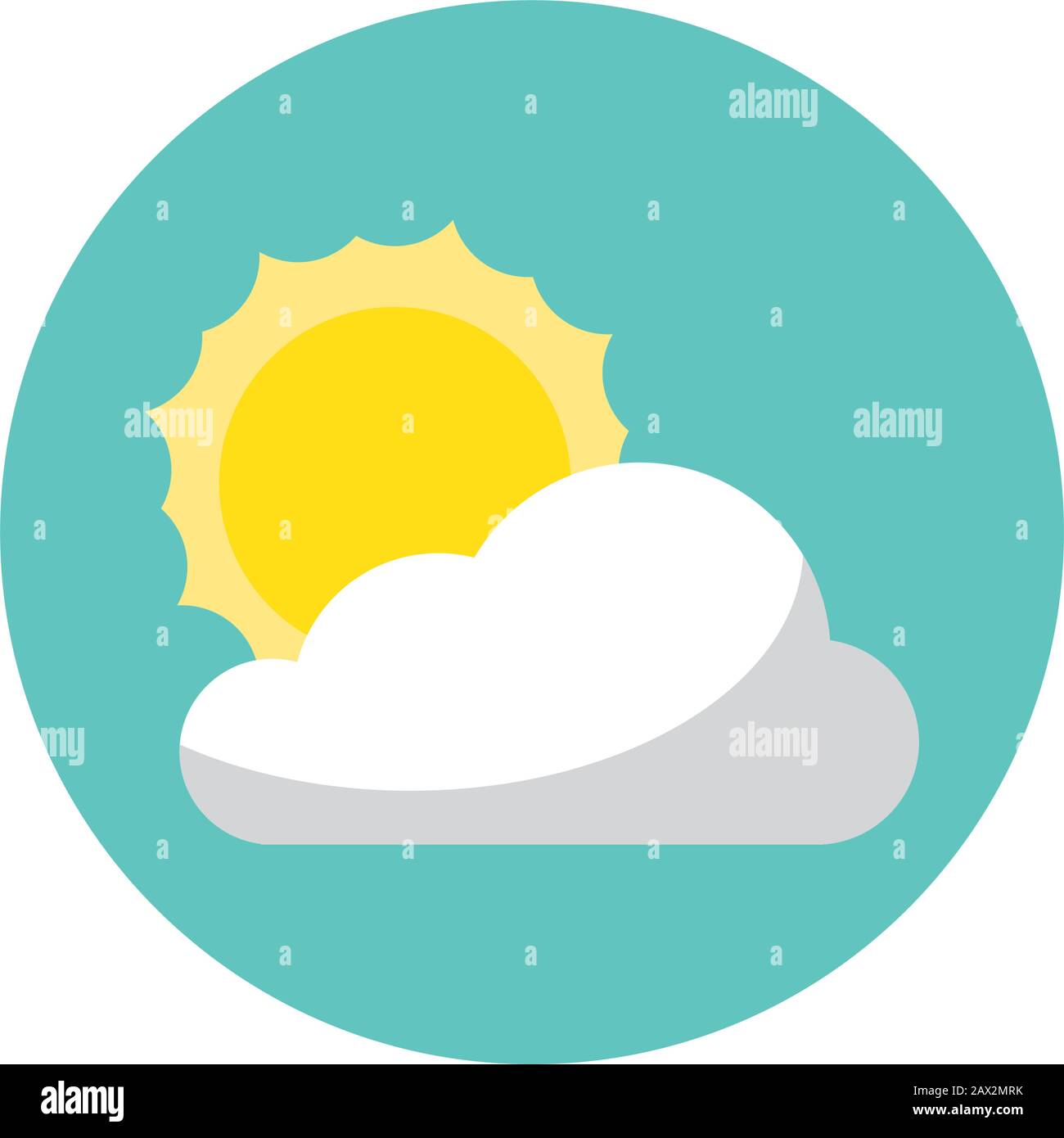 cloud with sun isolated icon Stock Vector Image & Art - Alamy