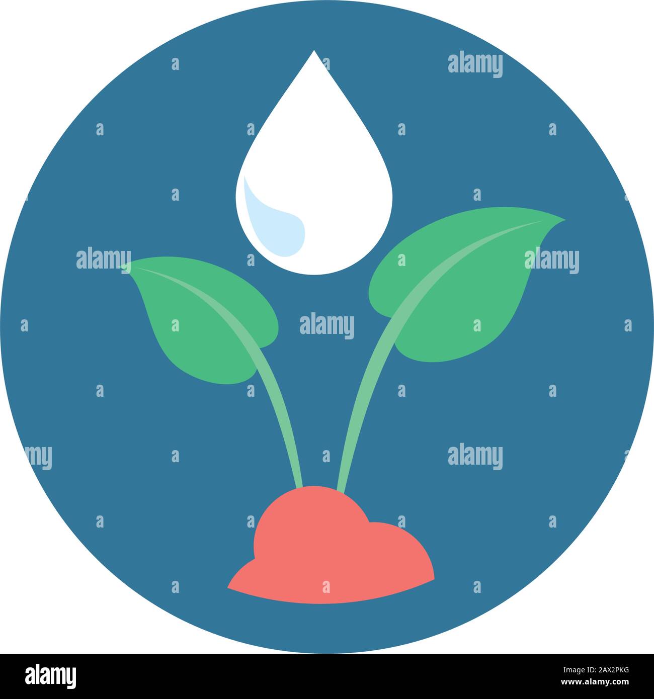 plant with water drop ecology Stock Vector