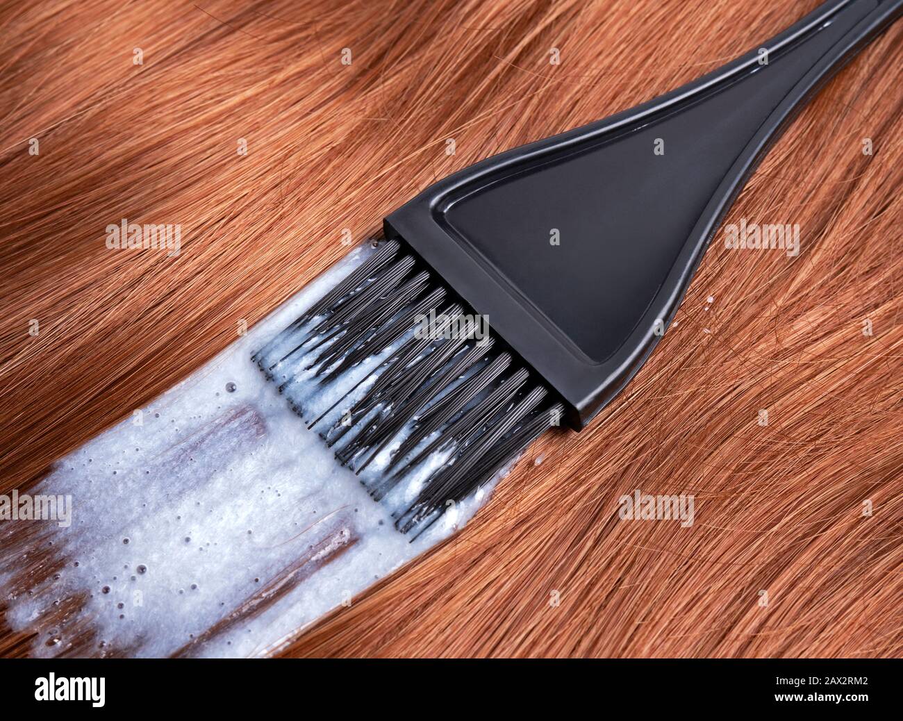 Process of dyeing hair Stock Photo Alamy