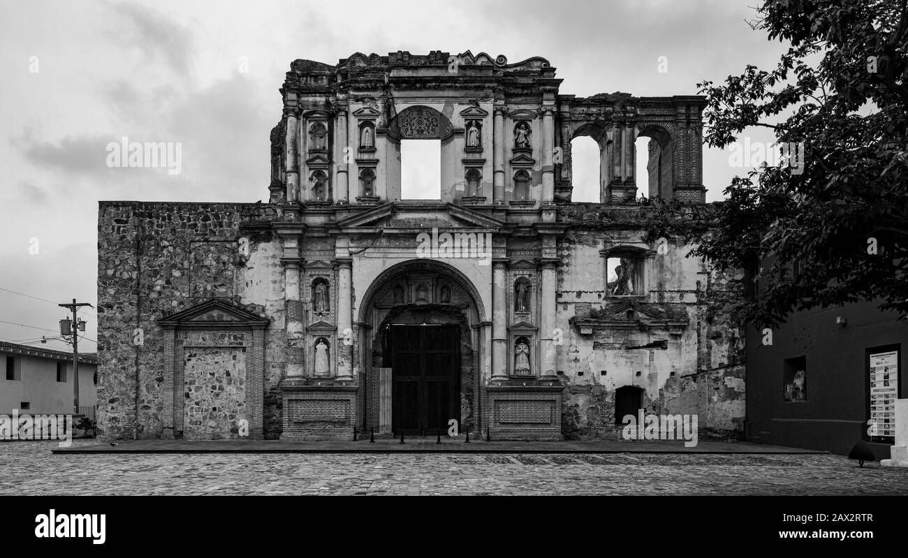 Iglesia en ruinas, Antigua Guatemala Stock Photo