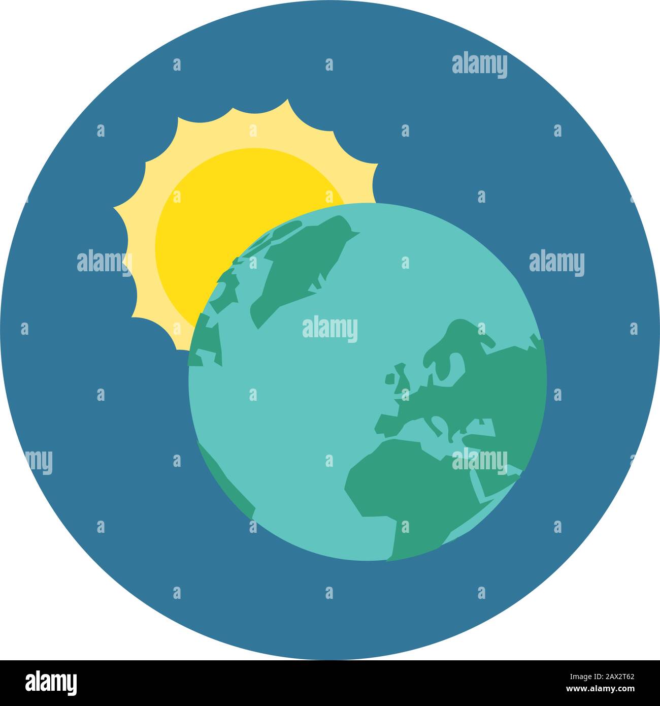 world planet earth with sun Stock Vector Image & Art - Alamy