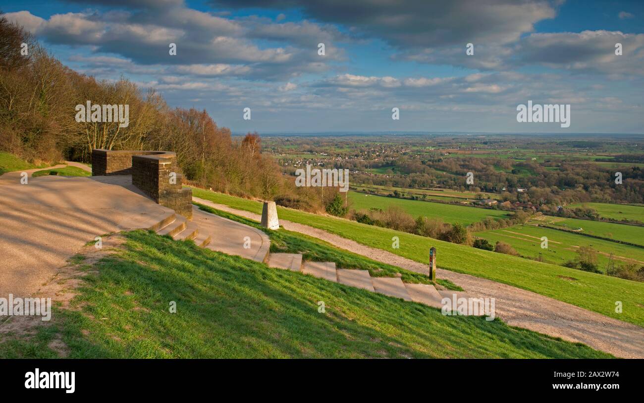 Summit of Box Hill, Surrey, England,UK Stock Photo