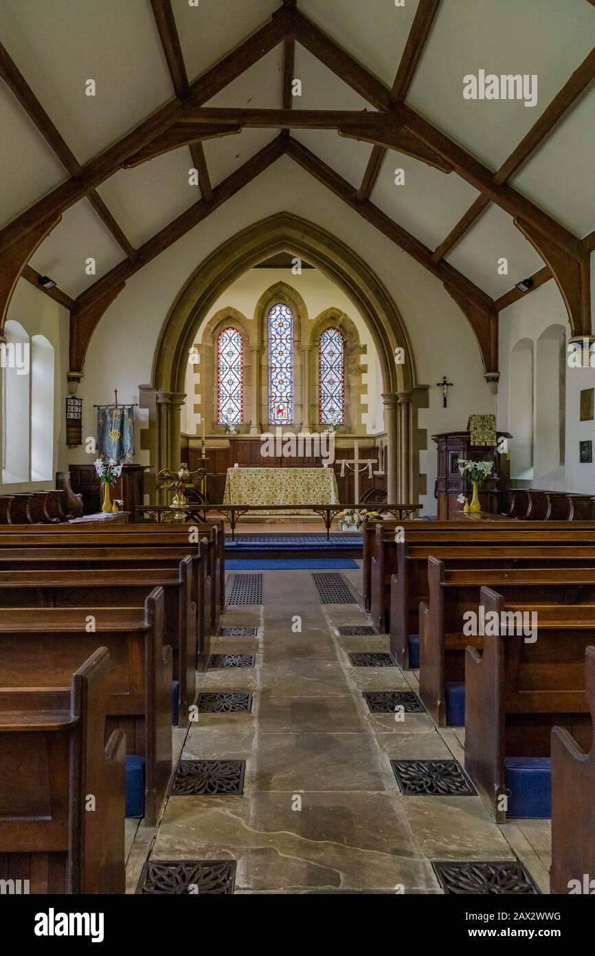 The Interior of St Paul's Church Esholt, Yorkshire, England Stock Photo ...