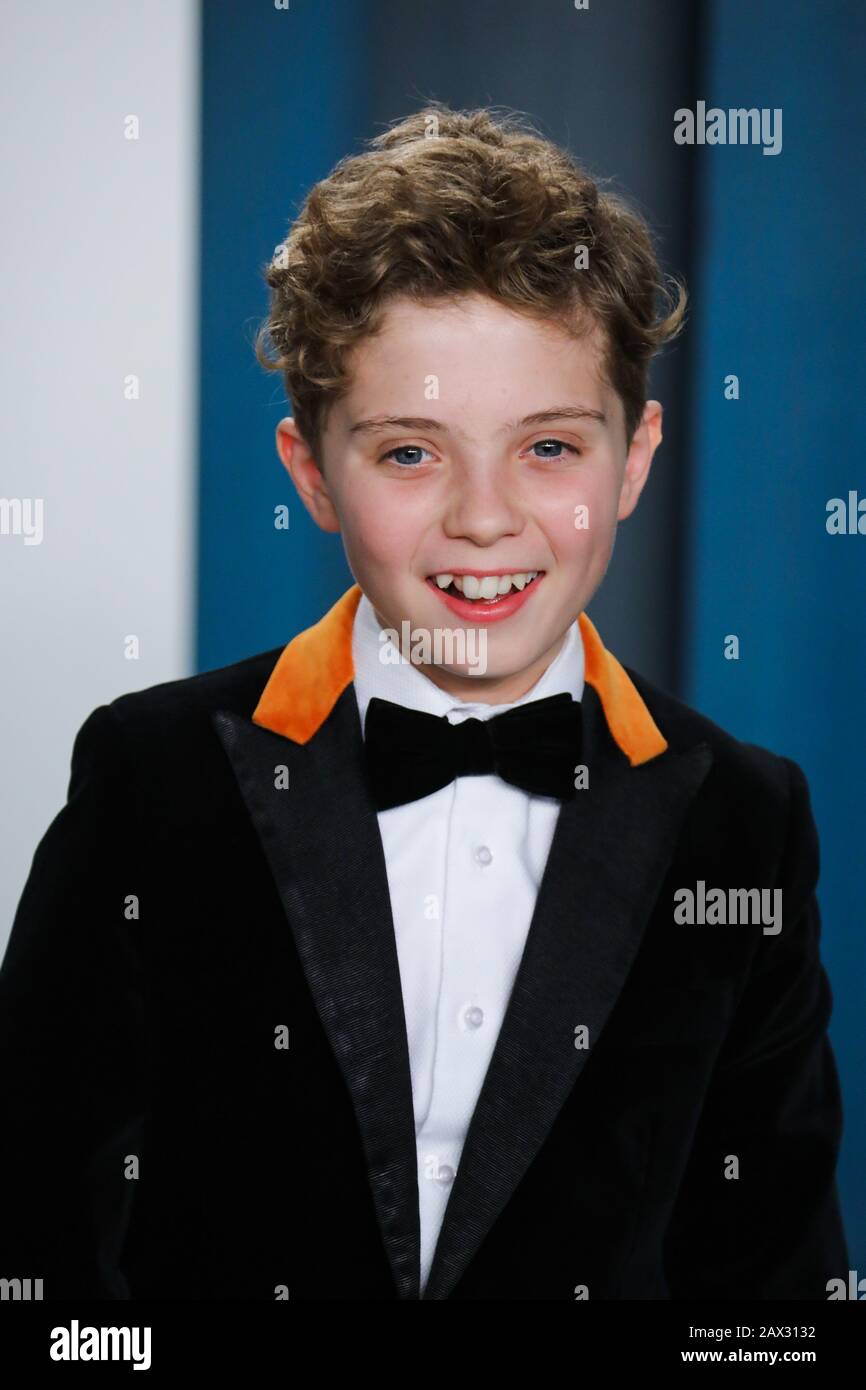 Roman Griffin Davis walking on the red carpet at the 2020 Vanity Fair